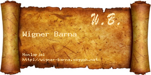 Wigner Barna névjegykártya