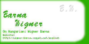 barna wigner business card